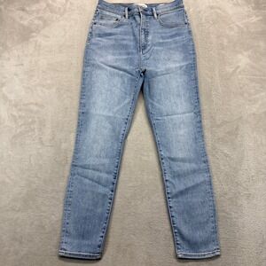 Aritzia DENIM FORUM Jeans Women's 28 The Lola‎ High Rise Skinny Light Wash Denim